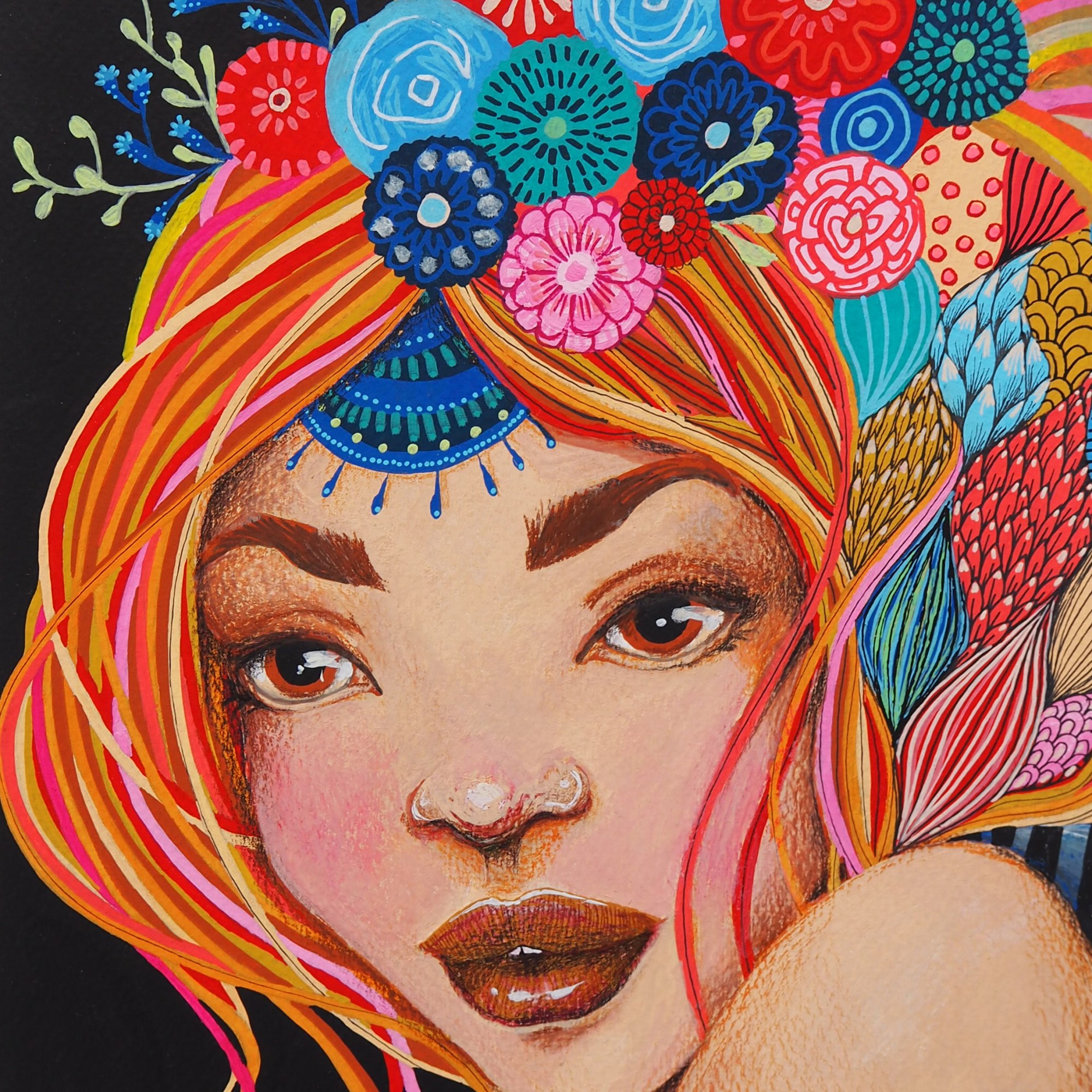 Technique mixte sur papier, 24x32 cm