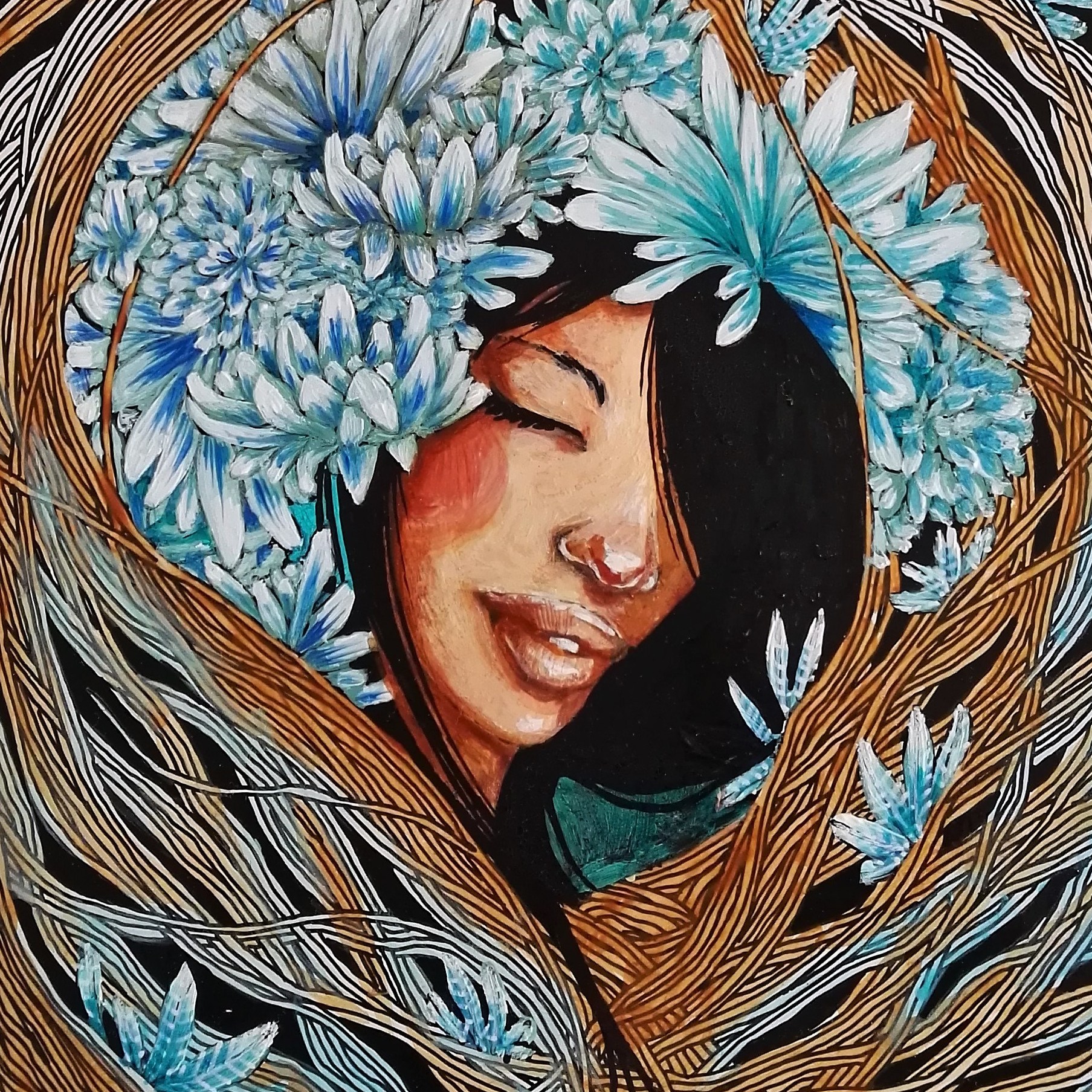 Technique mixte sur bois 20x30cm